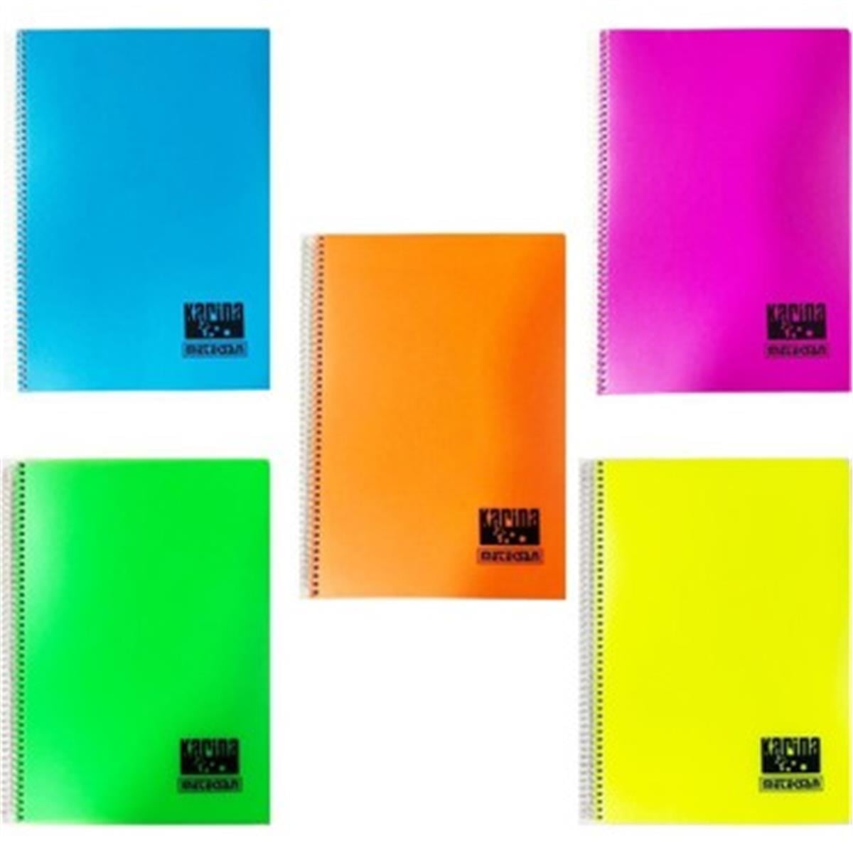 Meteksan Karina Pastel Mix Spiralli A4 Defter Çizgili 60 Yaprak