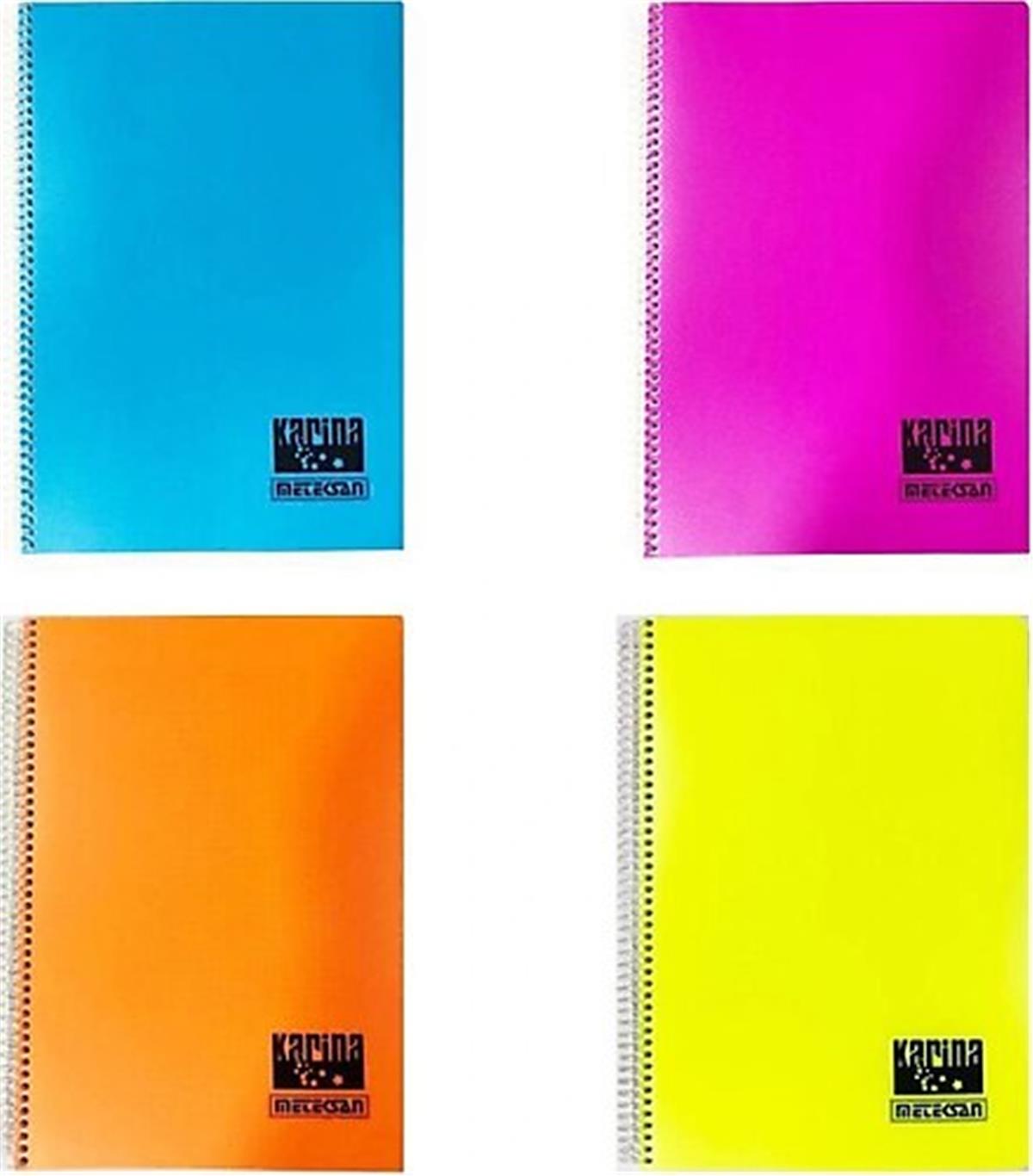 Meteksan Karina Pastel Spiralli A4 Defter Kareli 100 Yaprak