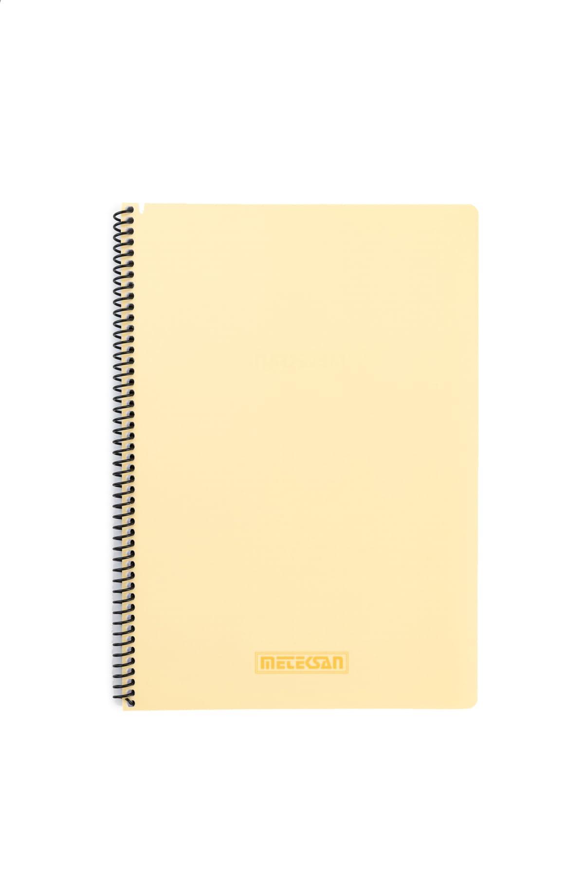 Meteksan Karina Pastel Spiralli A4 Defter Kareli 80 Yaprak Sarı