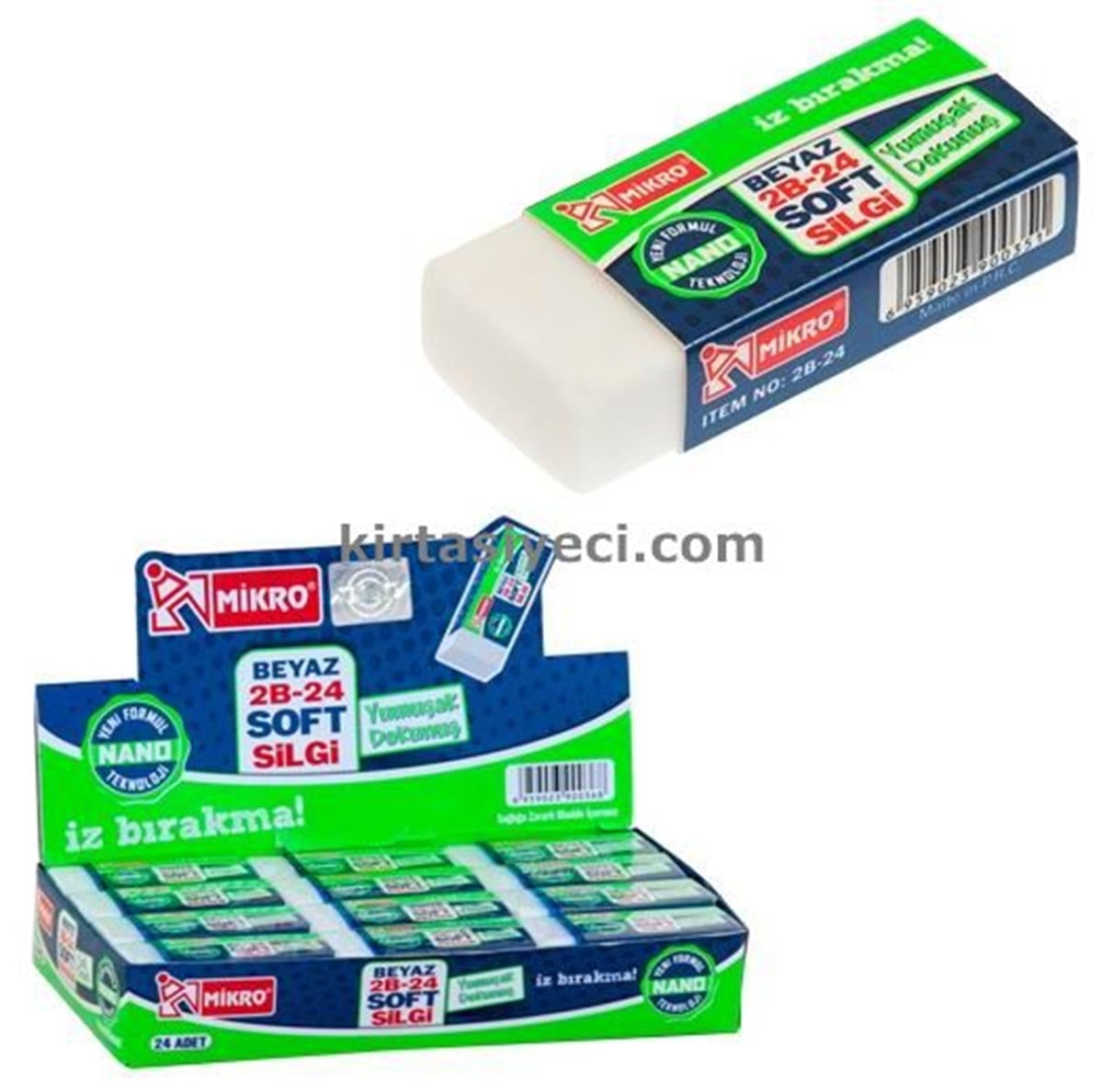 Mikro 2B-24 Beyaz Nano Silgi 