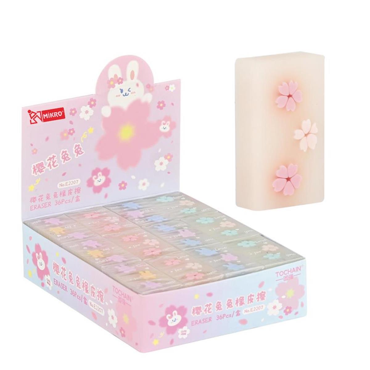 Mikro E2207 Sakura Cuta Bunnyeco Pvc Silgi