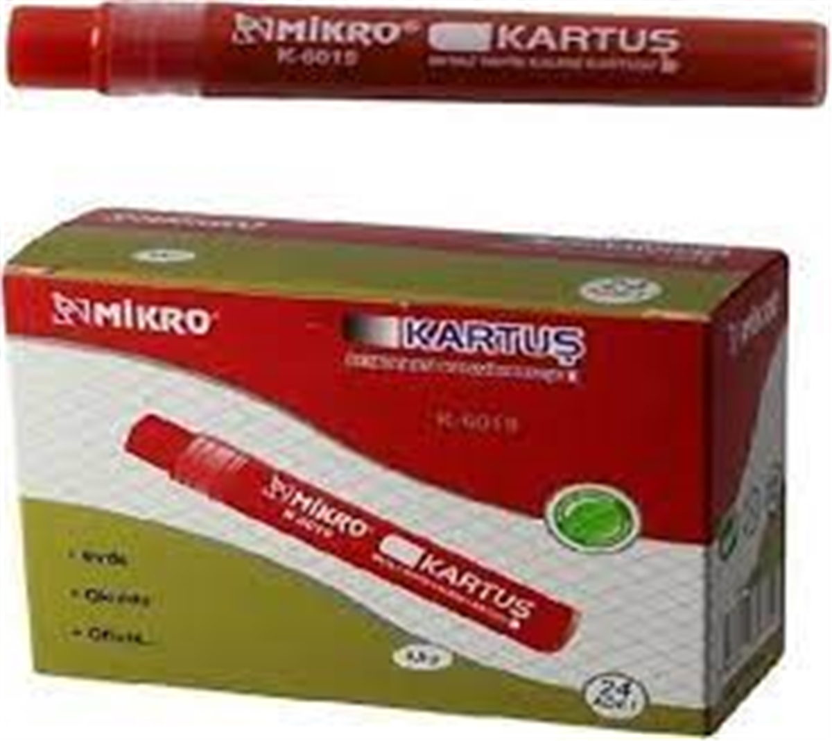 Mikro K-6019 Tahta Kalemi Kartuşu Kırmızı 