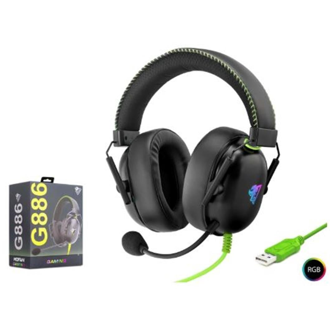 MOFAN G886 USB RGB 7.1 Surround Over-Ear Mikrofonlu Gaming Kulaklık Siyah