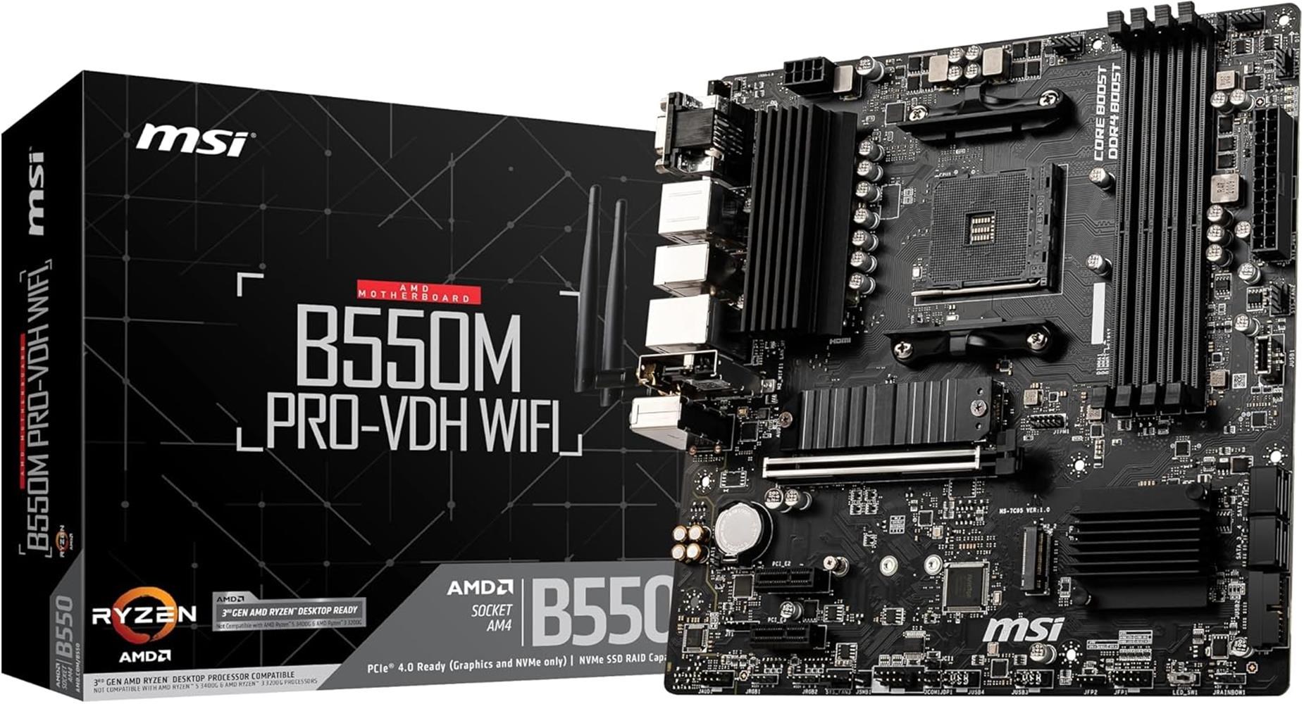 Msi B550M PRO-VDH WiFi 4400mhz(OC) M.2 AM4 mATX Anakart