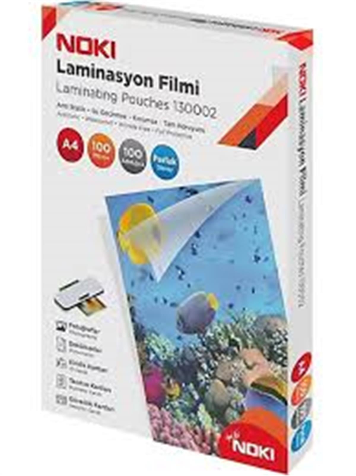 Noki 130002 Laminasyon Filmi Parlak A4 100 Mic 100Lü