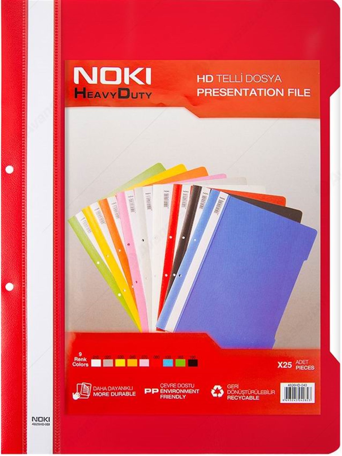 Noki 4826-080 Hd Pp Telli Dosya Kirmizi 25Li 