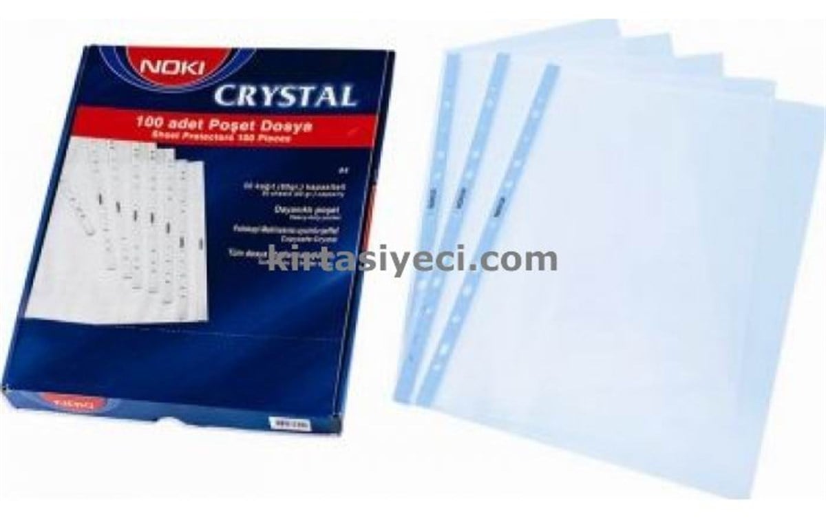 Noki 4830Cr Pp Kristal Poset Dosya Mavi Kenarli Seffaf 20Li  