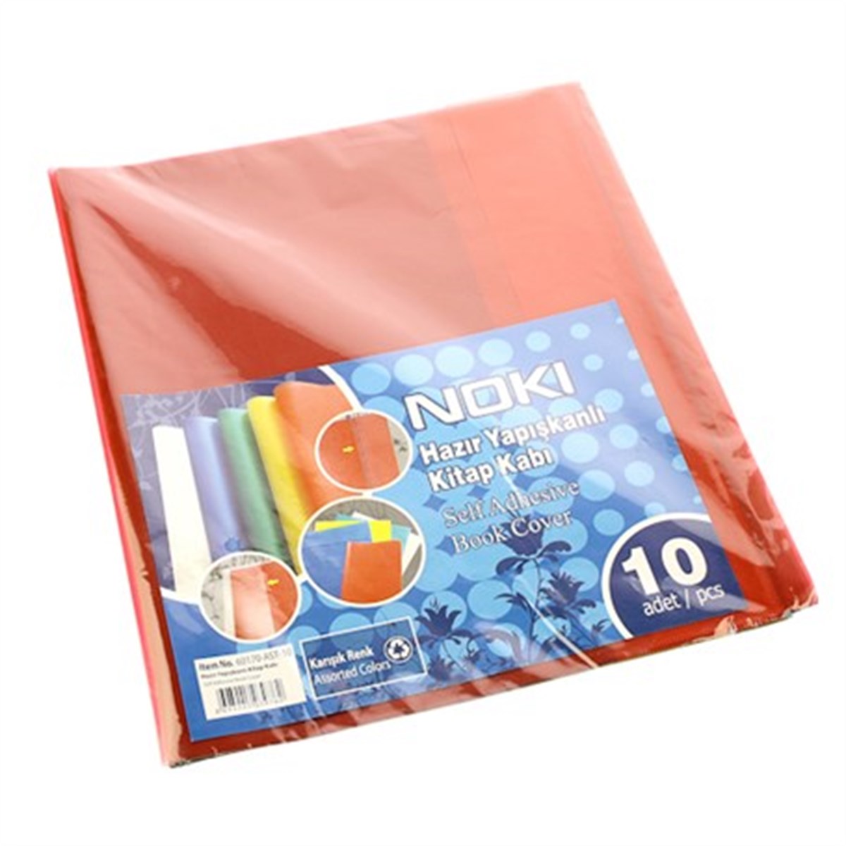Noki 60160-Ast-10 A4 Hazir Yapiskanli Defter Kabi 10Lu Renkli 