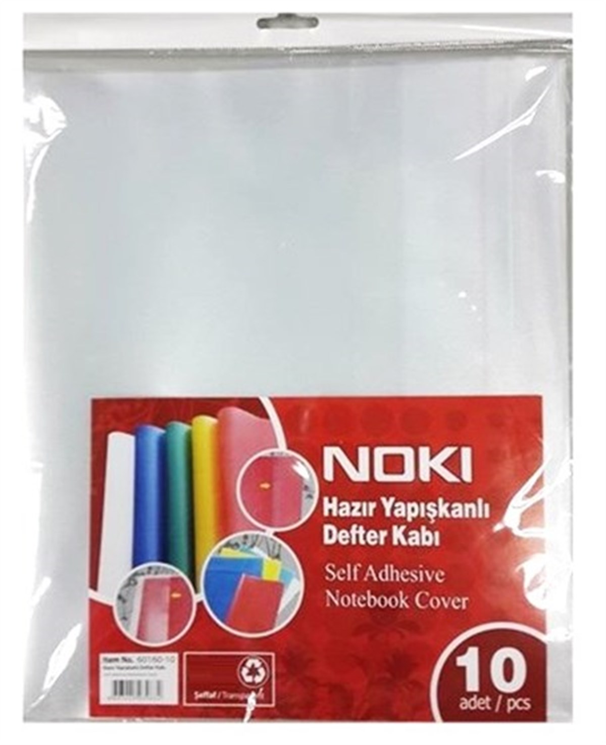 Noki 60165-10 Hazir Yapiskanli Defter Kabi A5 Seffaf 10Lu  
