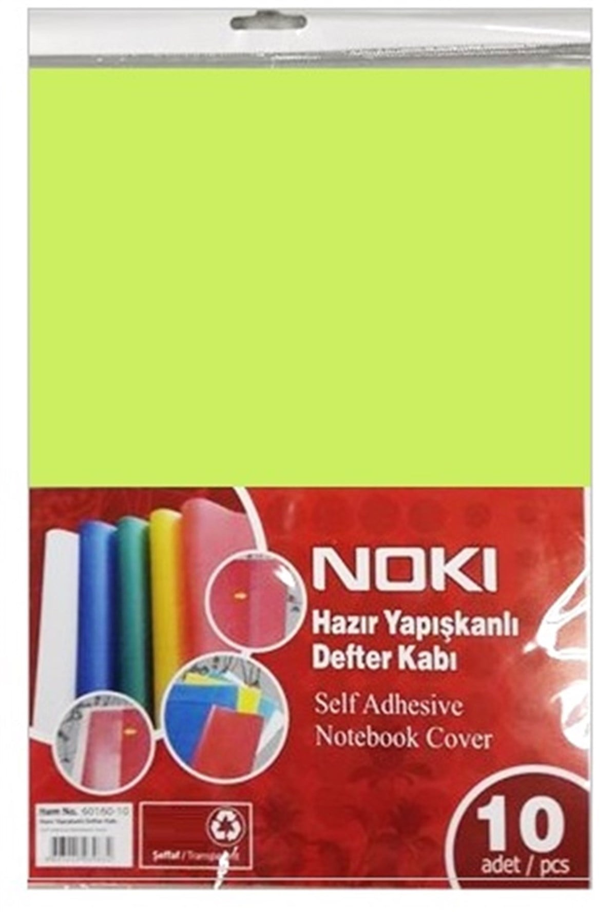 Noki 60170-Ast-10 Hazir Yapiskanli Kitap Kabi Renkli 10Lu 