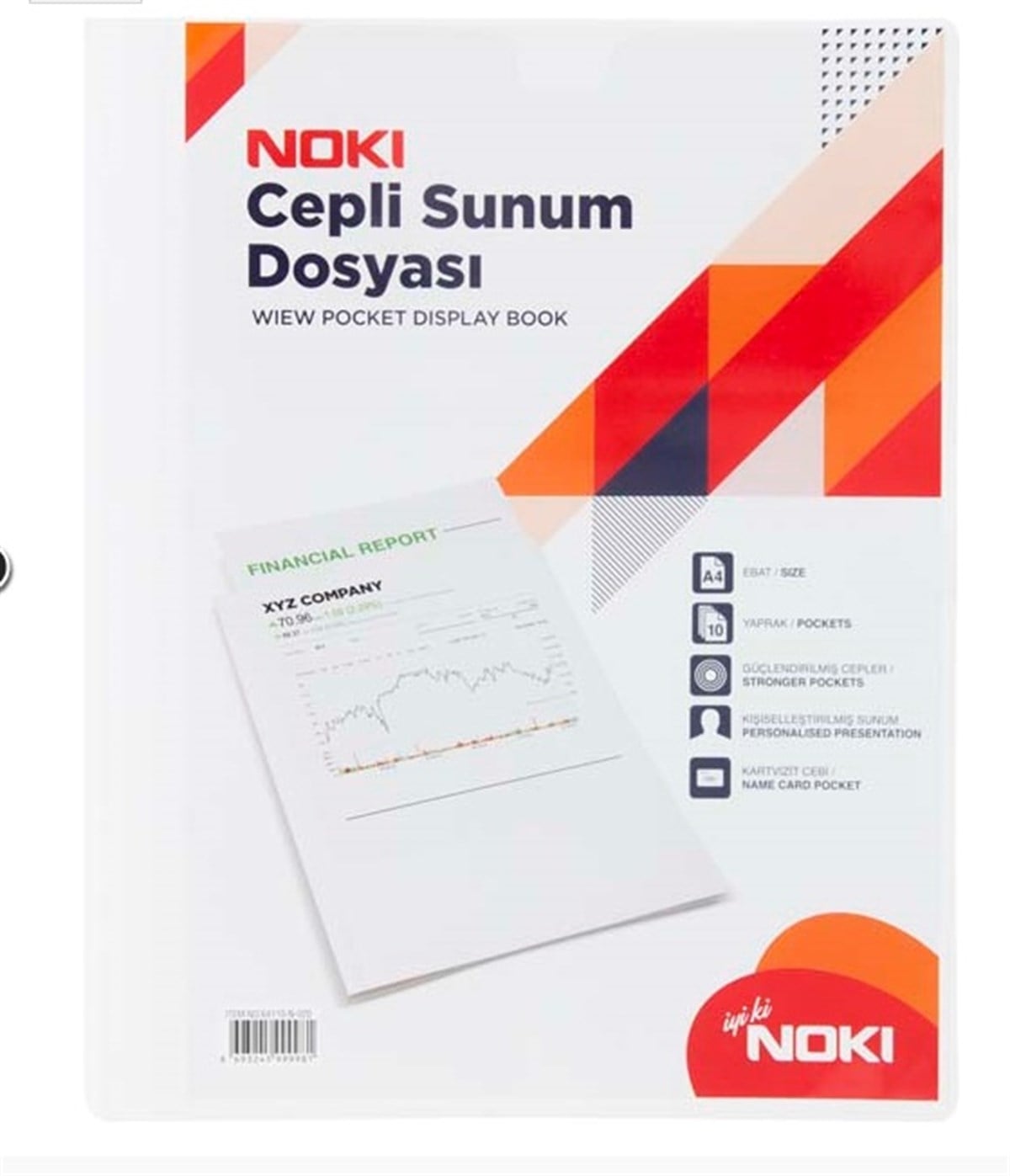 Noki 64110-N Pp Sunum Dosyasi Cepli Beyaz 10 Yaprak 