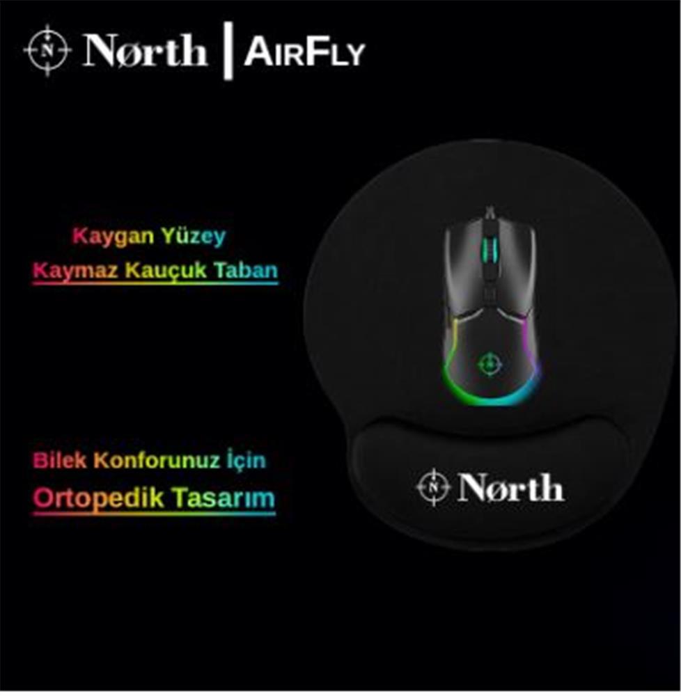 North Airfly Premium Quality Bilek Destekli Gaming Mousepad