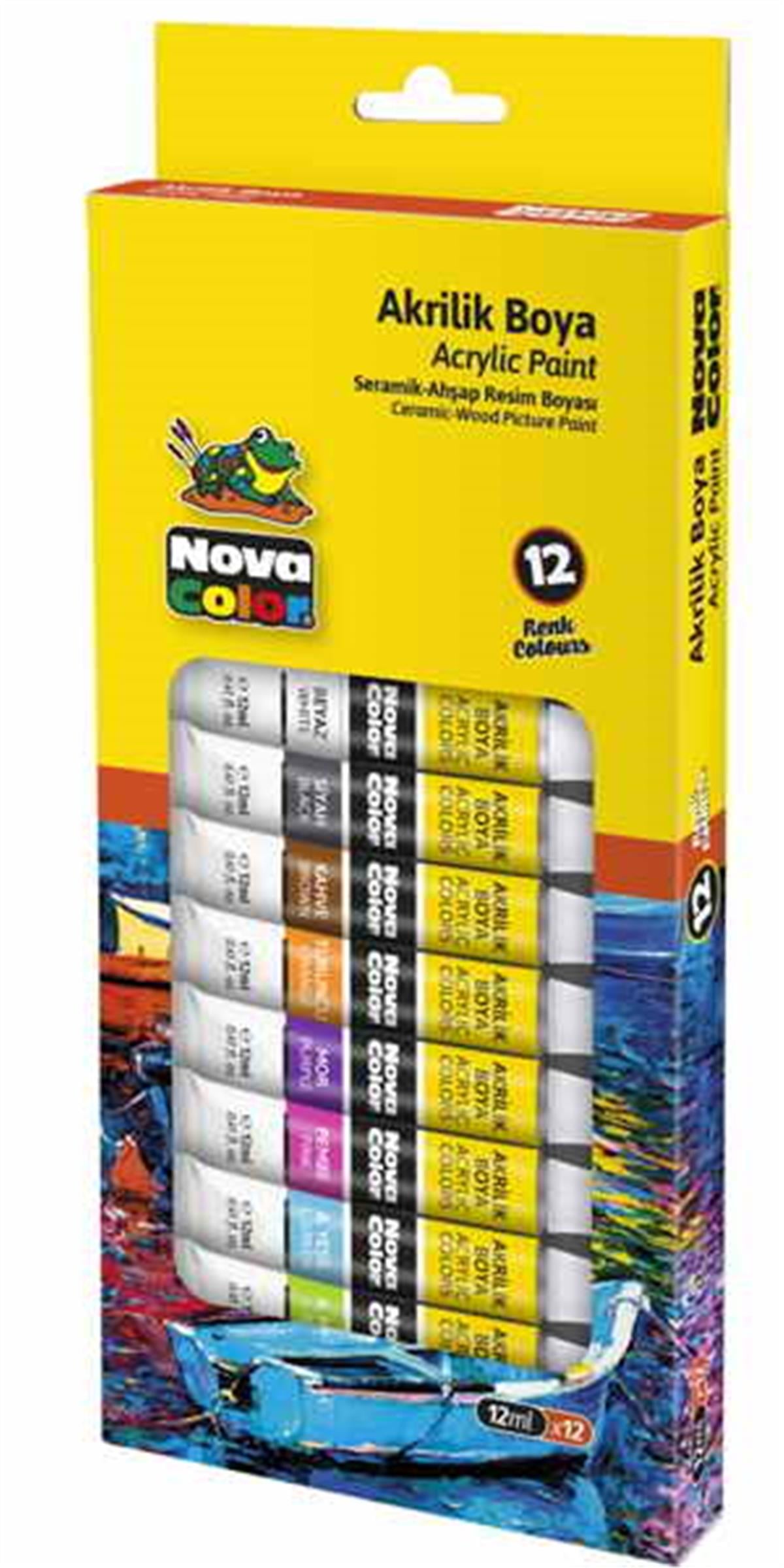 Nova Color Nc-2004 Akrilik Boya Tüp 12 Li 12 Ml