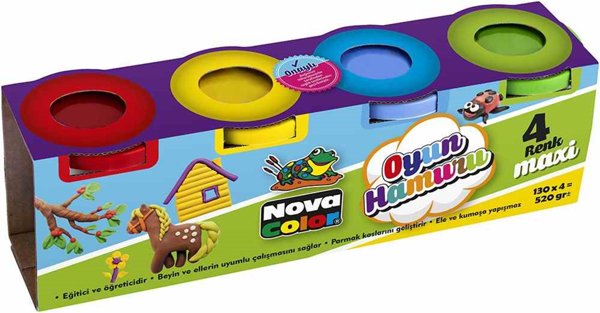 Nova Color Nc-4105 Oyun Hamuru Maxi 4 Lü Paket