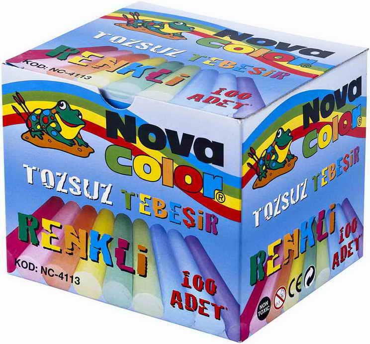 Nova Color Nc-4113 Tozsuz Tebesir 100 Lü Renkli