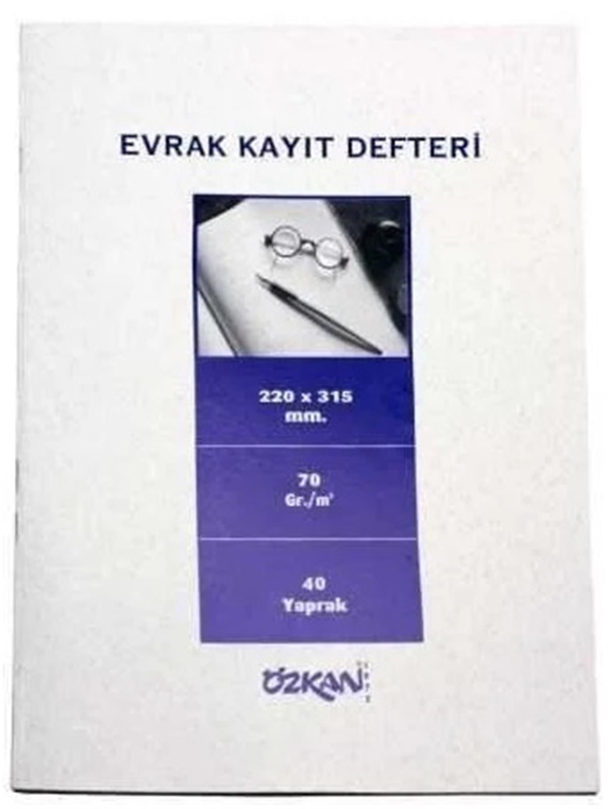 Özkan Bm384 Evrak Kayit Defteri Numaralı 40 Yaprak