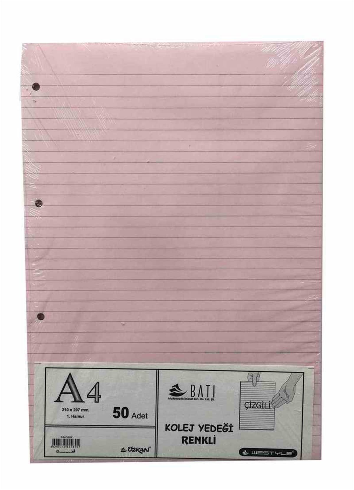 Özkan Bm589 A4 Kolej Yedegi Renkli Çizgili 50 Yaprak 