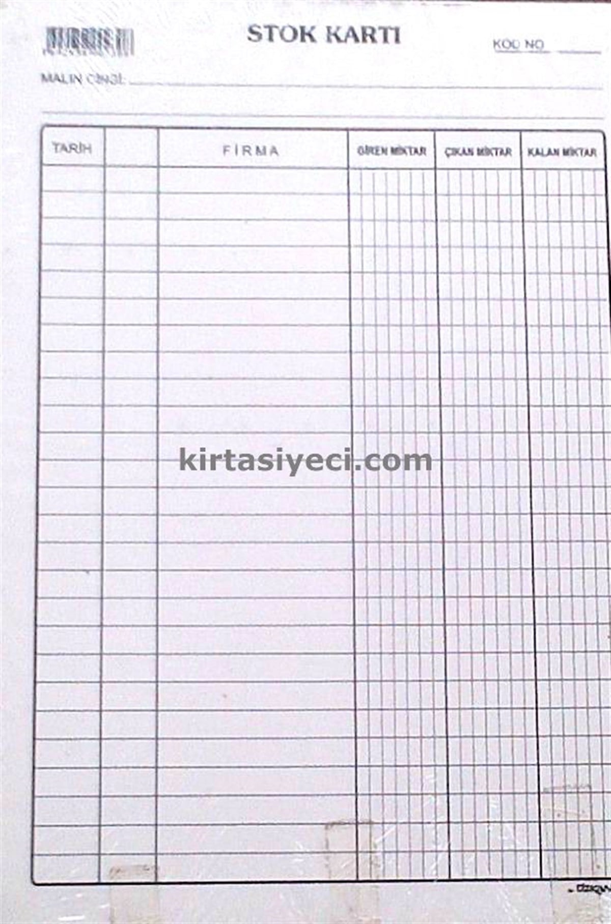Özkan M0230 Stok Karti Küçük 100Lu