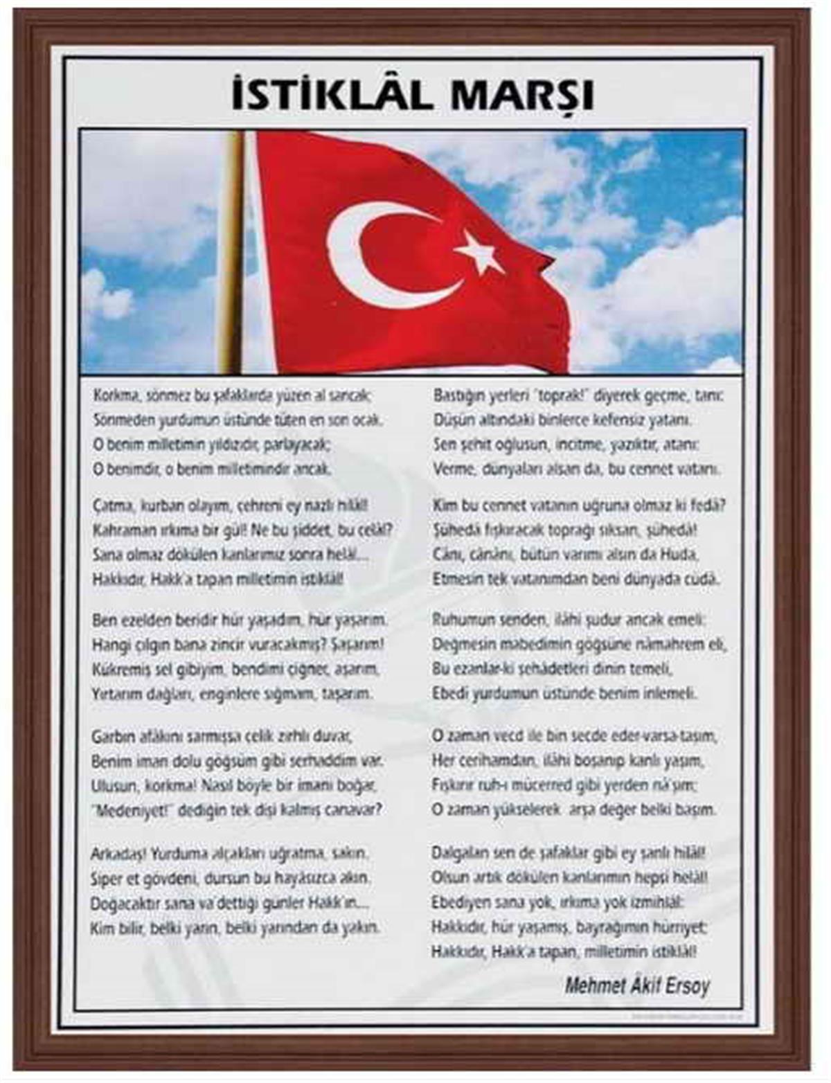 Panda 409 İstiklal Marşı Mdf Çerçeve 50x70