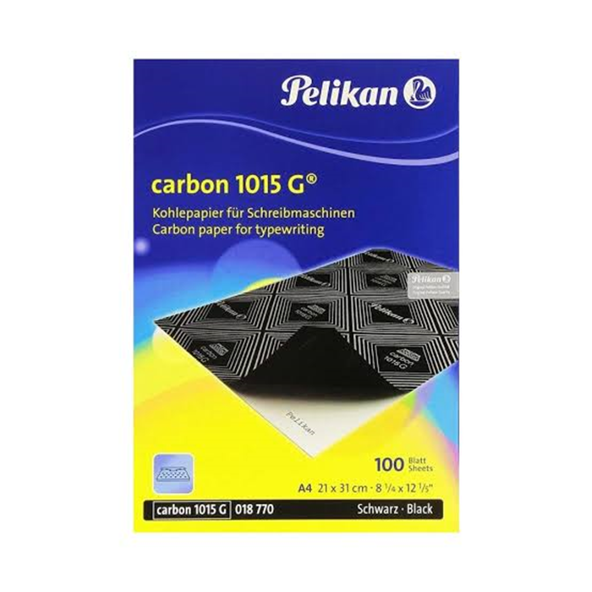 Pelikan 1015G Hand Siyah Karbon Kagidi 100Lü Paket