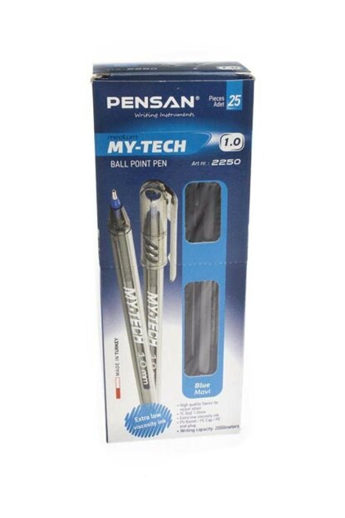 Pensan 2250 My-Tech Tükenmez Kalem Mavi 1.0 Mm 25Li Paket