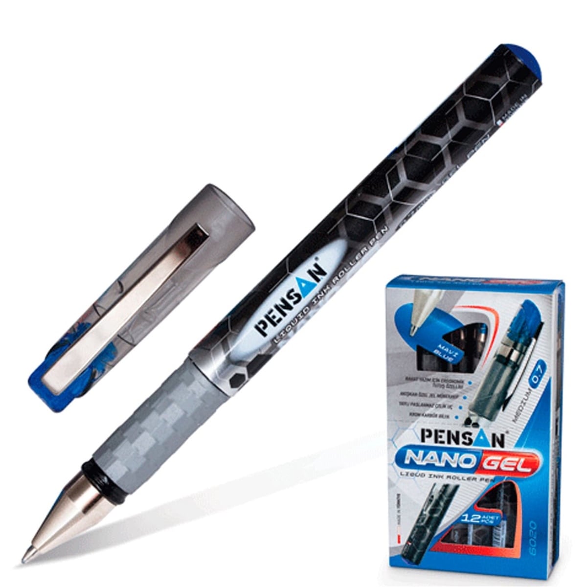 Pensan 6020 Nano Jel Roller Kalem 0.7Mm Mavi 