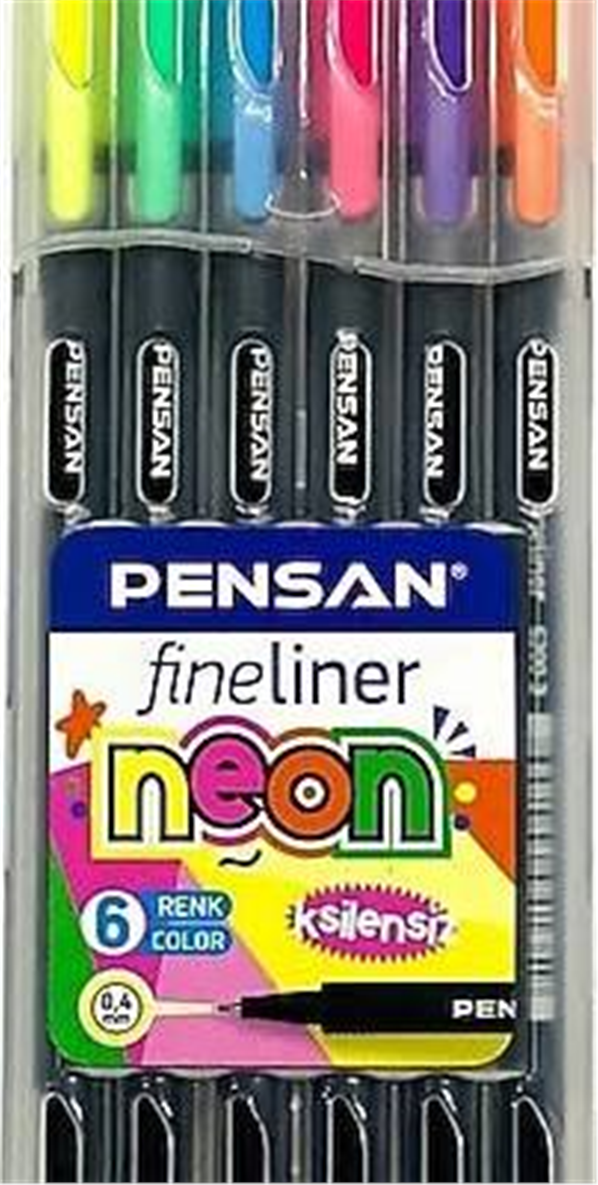 Pensan 6300 Fineliner 6 Lı Neon Pvc Kutu