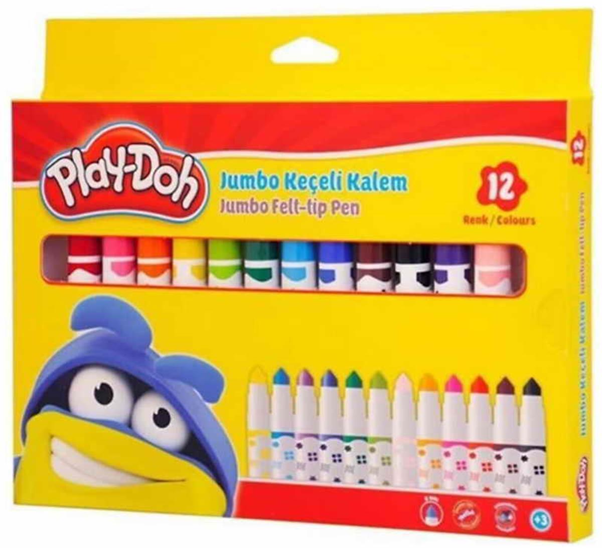 Play-Doh Ke-010 Keçeli Boya Kalemi Jumbo 12 Renk 