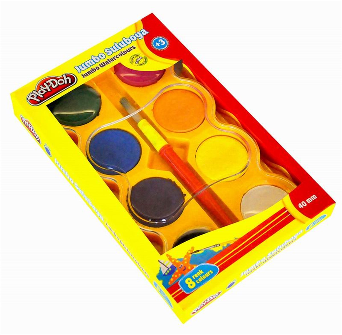 Play-Doh Su005 Suluboya Jumbo 8 Renk 40Mm