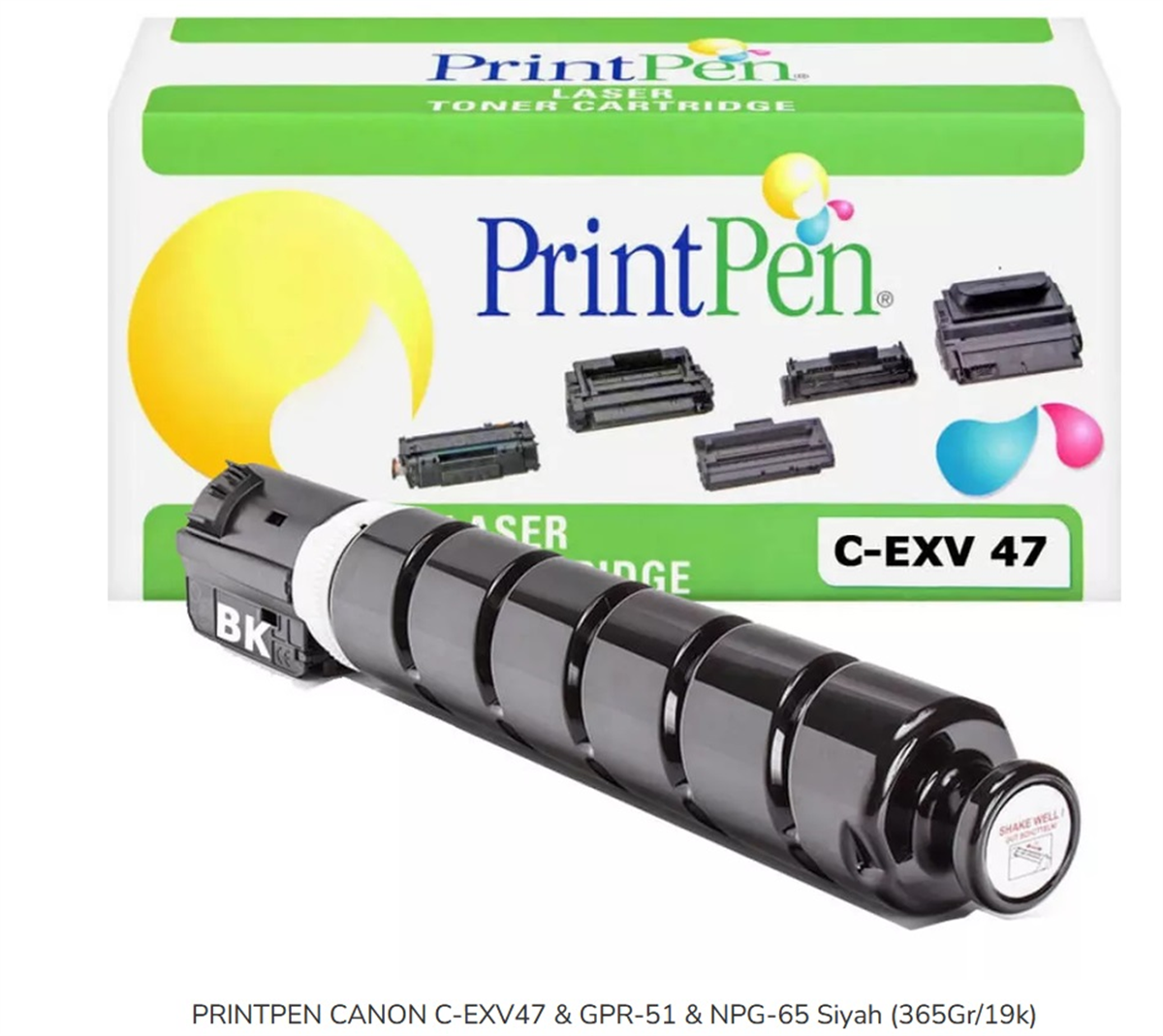 PRINTPEN CANON C-EXV47 & GPR-51 & NPG-65 Black (365Gr/19k)