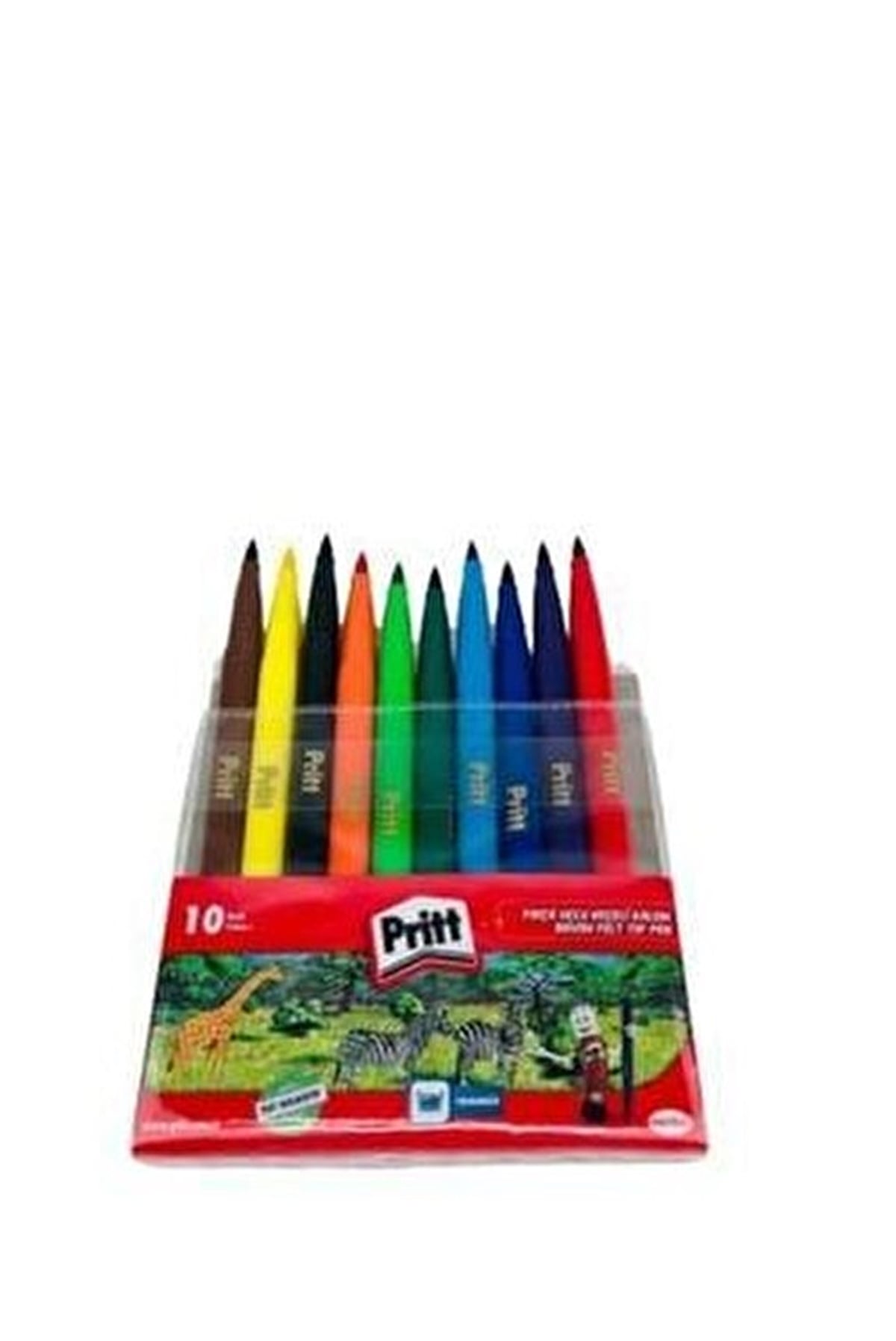 Pritt 2636377 Keçeli Boya Kalemi Fırça Uçlu 10 Renk 