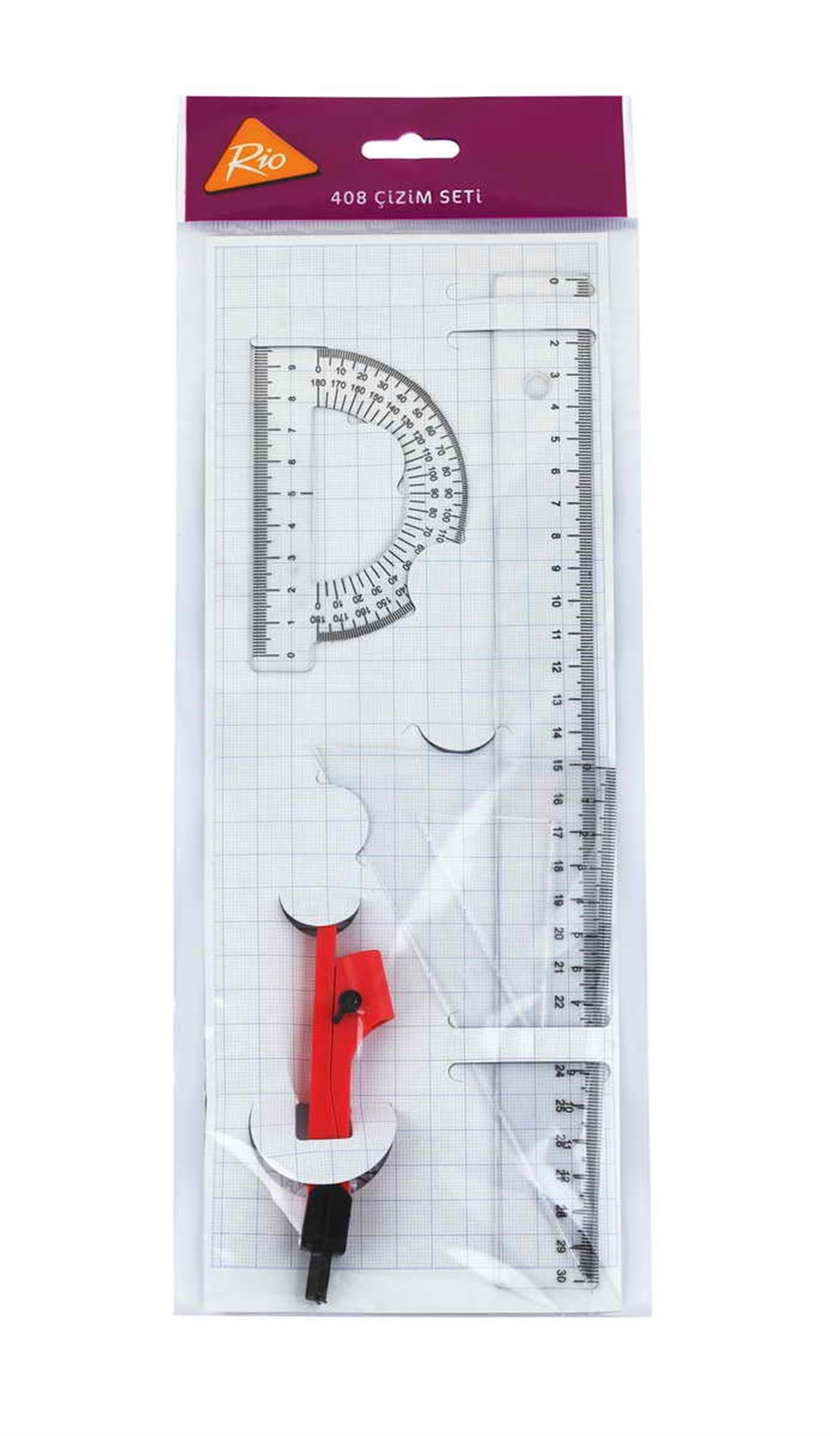 Rio 408 Posetli Ekonomik Çizim Seti 30Cm