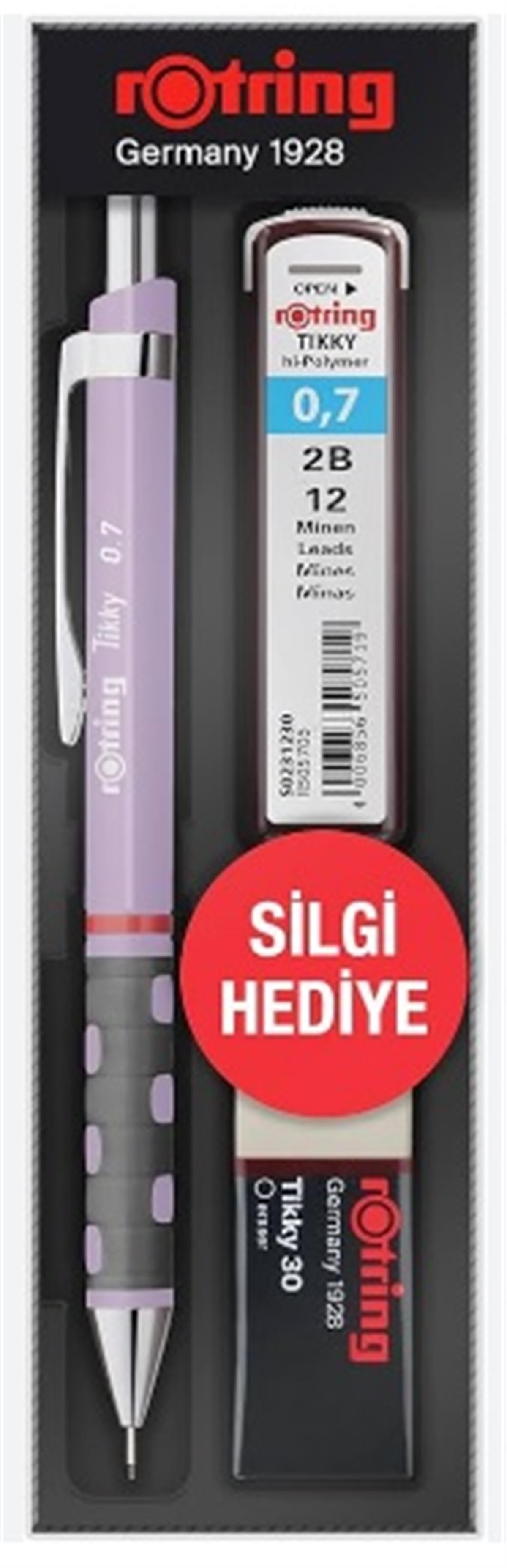 Rotring Okul Seti Tıkky Min Silgi 3 LÜ 0.7 MM Lila