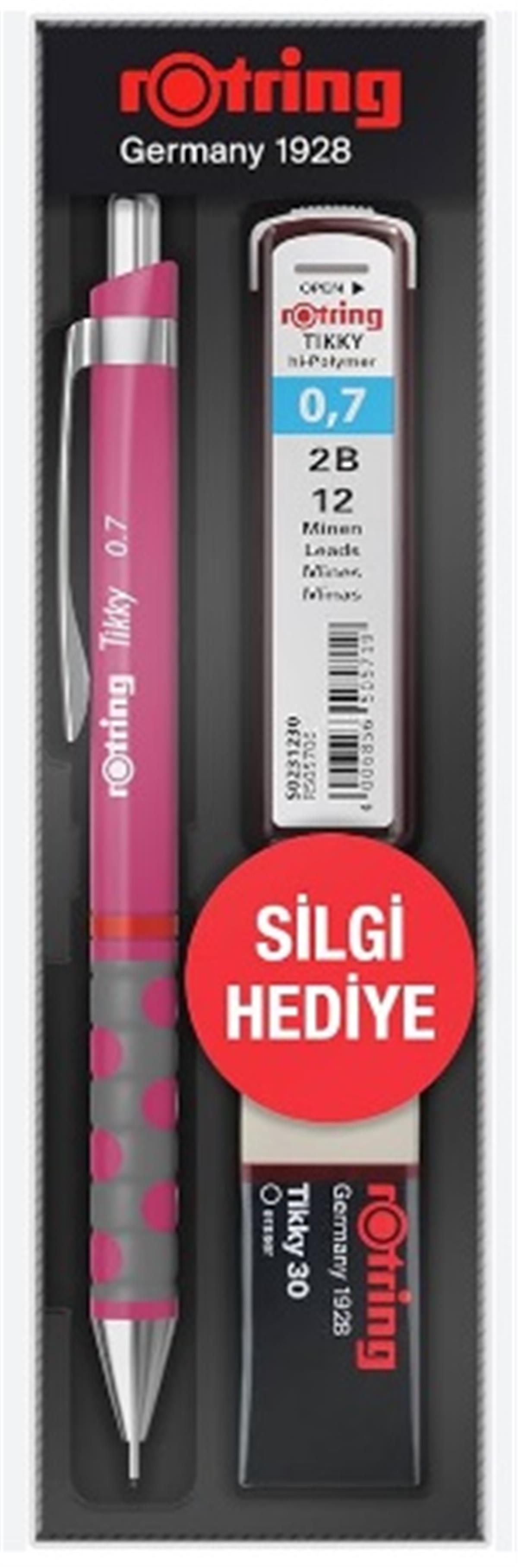 Rotring Okul Seti Tikky Rd 0.7+Min Silgi Hediyeli Ahududu Pembe