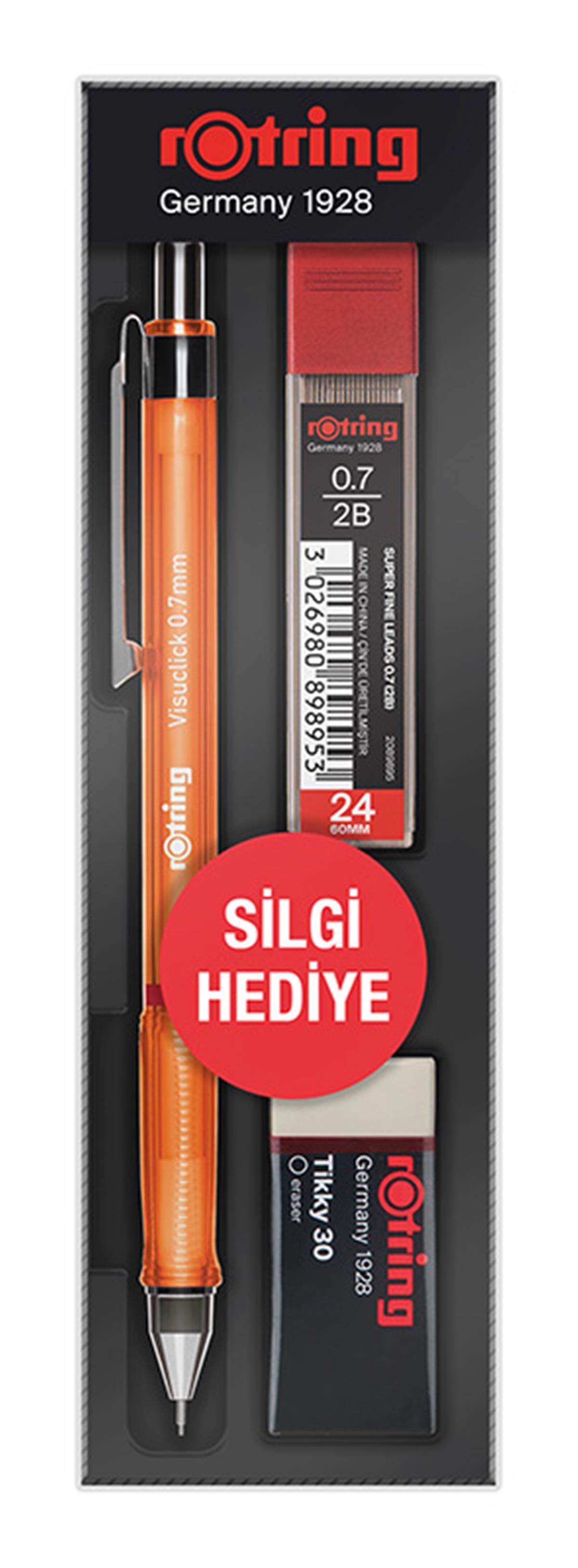 Rotring Okul Seti Visuclick Versatil/Min Silgi 0.7 MM Turuncu RO-VK07