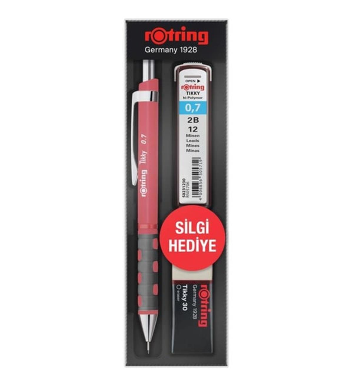 Rotring Tikky Versatil Okul Seti Min Silgi 3 Lü 0.7 Mm Gül Kuru RO-KK07-07-GUL