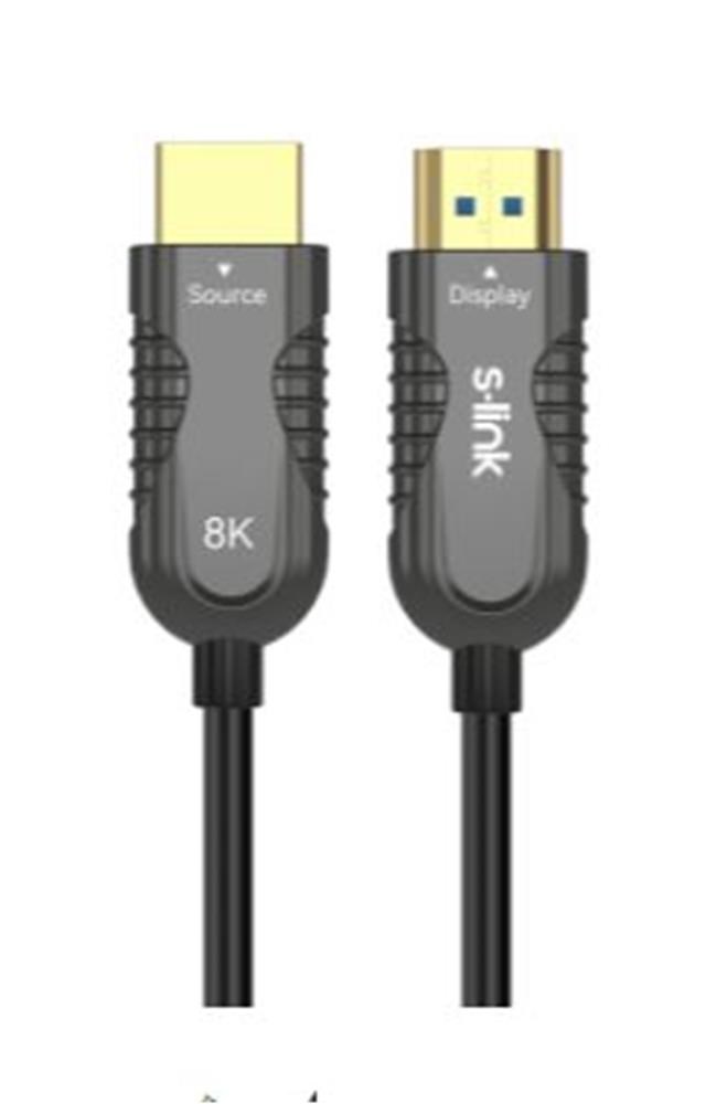 S-link SL-HM8K100 HDMI TO HDMI 100m v2.1 8K60 HZ 4K 120HZ Fiber Kablo