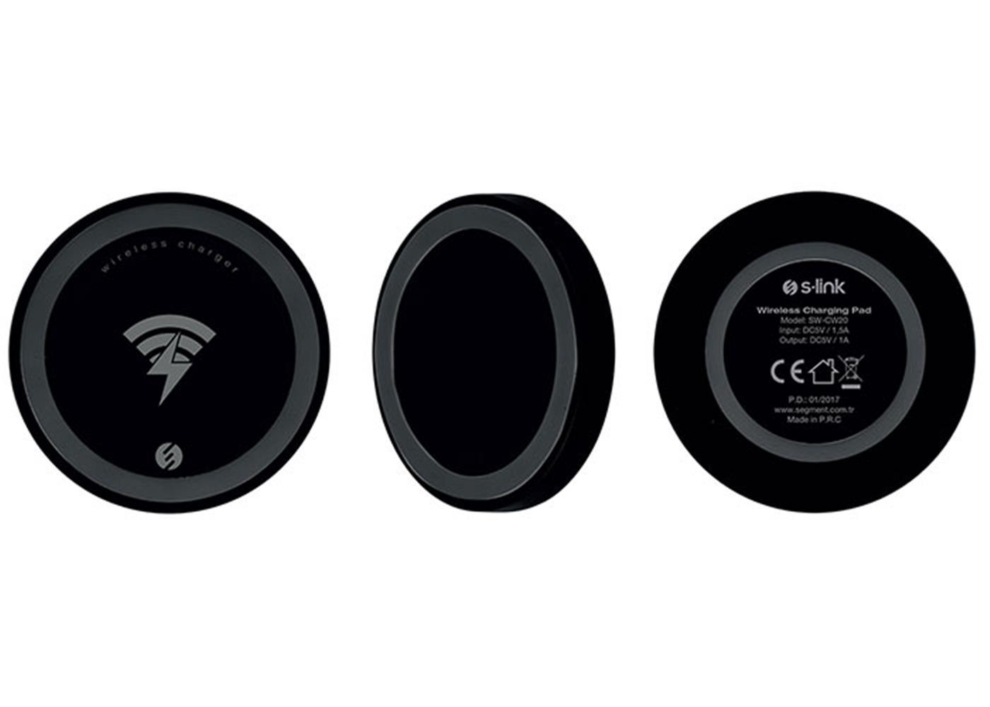 S-Link Swapp SW-CW20 5V1A Siyah Kablosuz Şarj Cihazı
