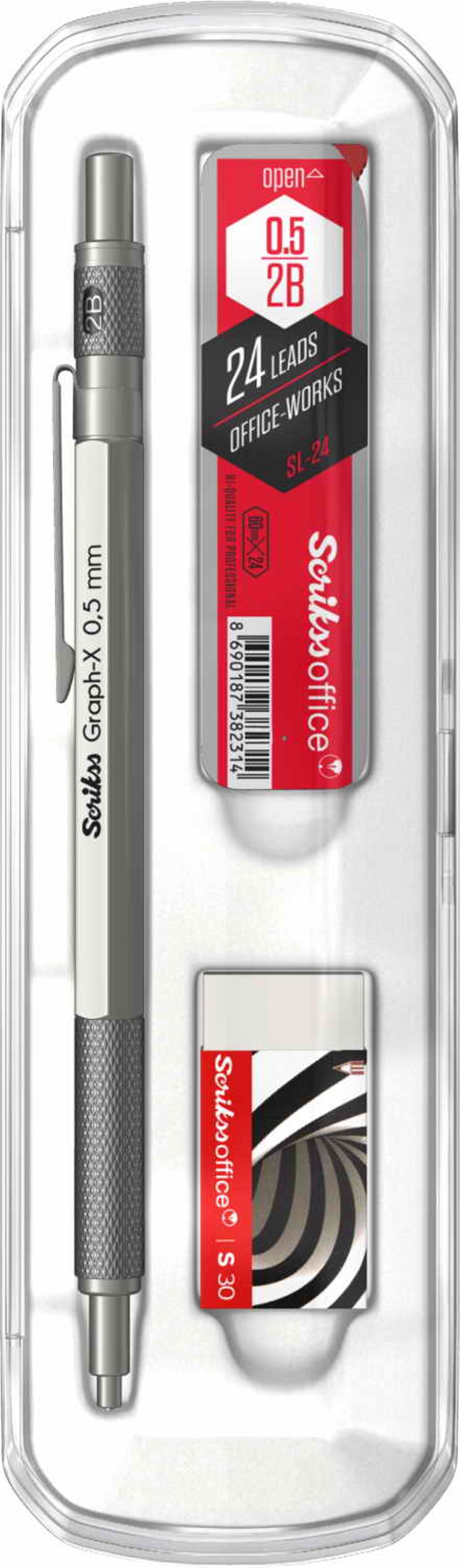 Scrikss Graph-X Metal Versati 0.5Mm Kursuni Gri 3 Lü Set