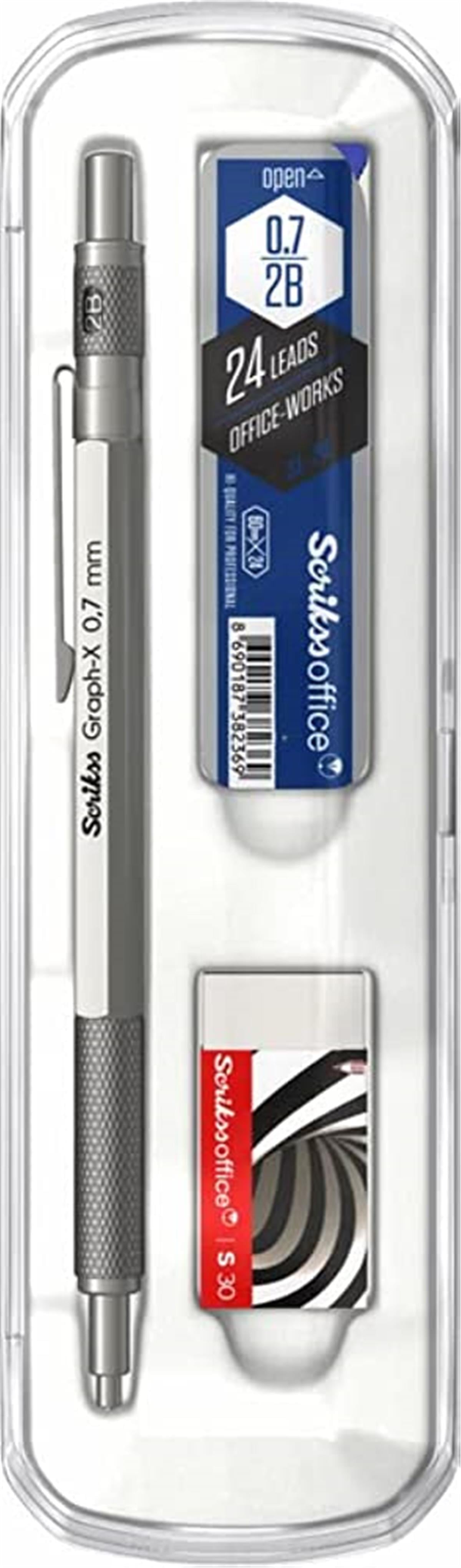 Scrikss Graph-X Metal Versatil 0.7 Mm Saten Gri Seffaf Ambalaj