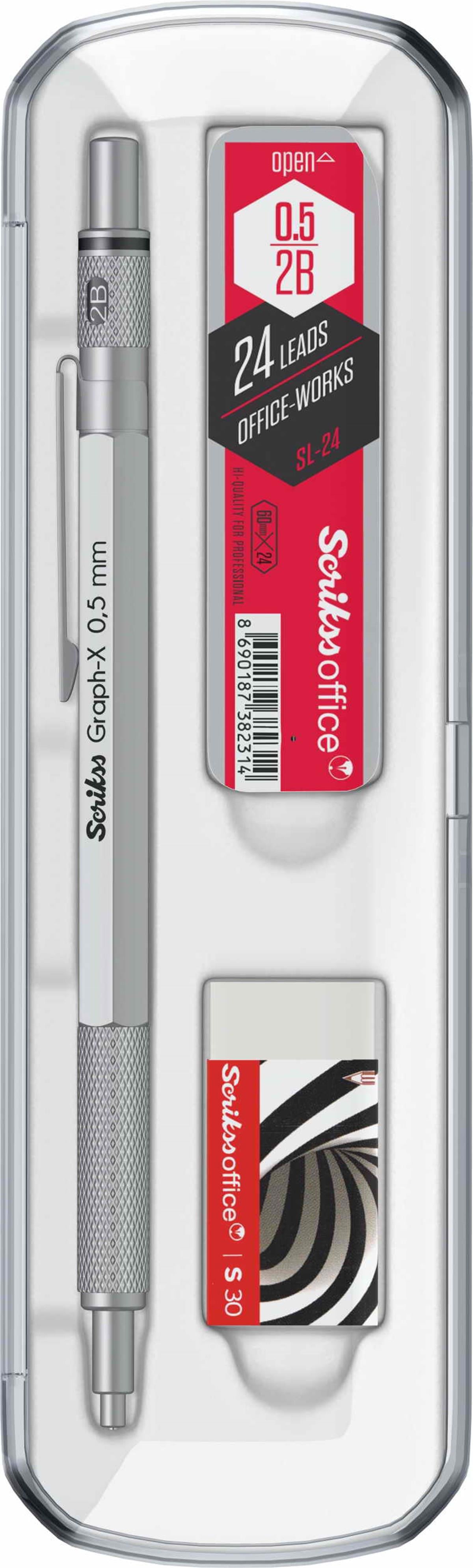 Scrikss Graph-X Versatil 0,5 Mm Saten Gri Seffaf Ambalaj