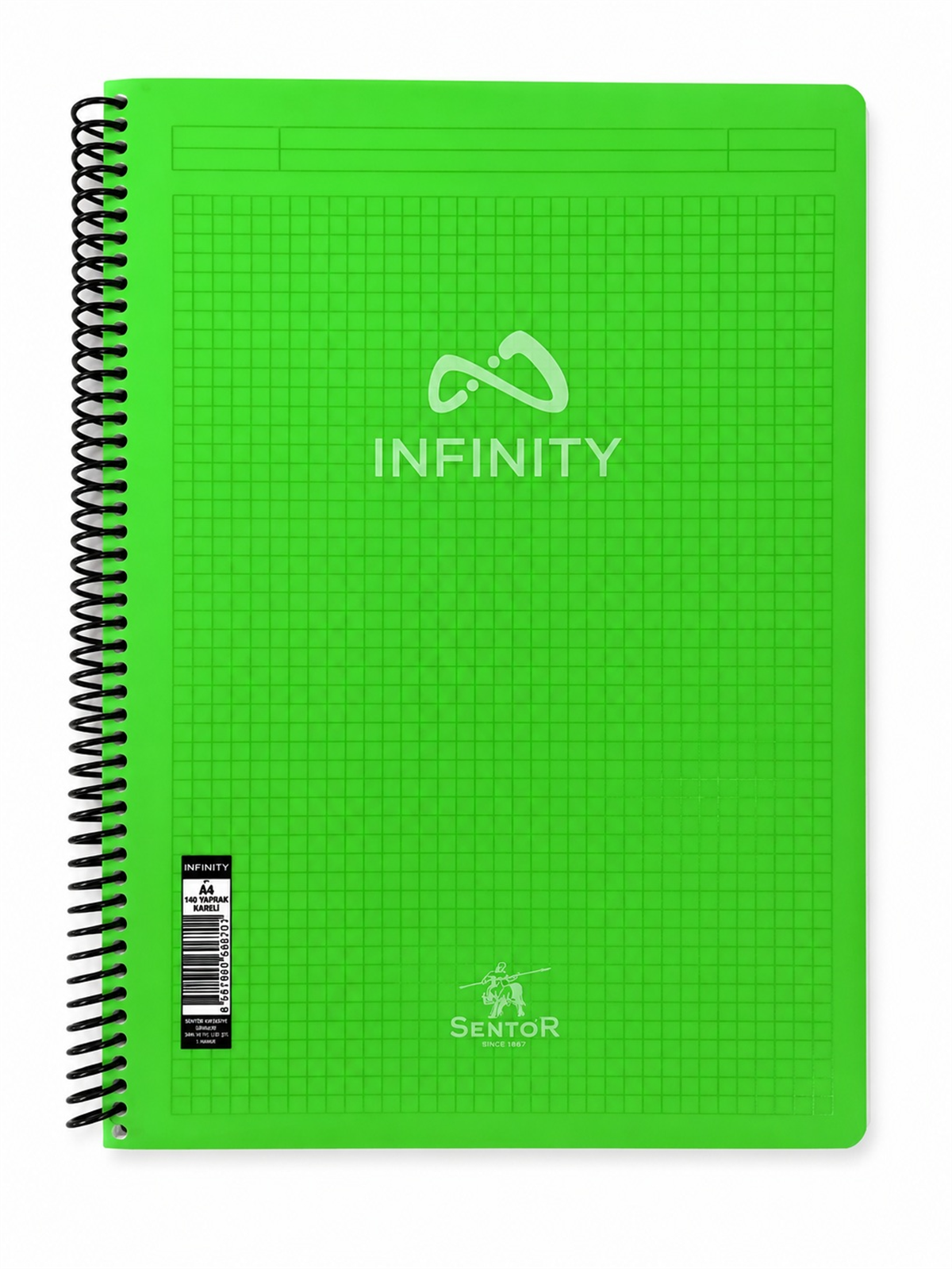 Sentor Infınıty Spiralli Pp Kapak A4 Defter Kareli 140 Yaprak
