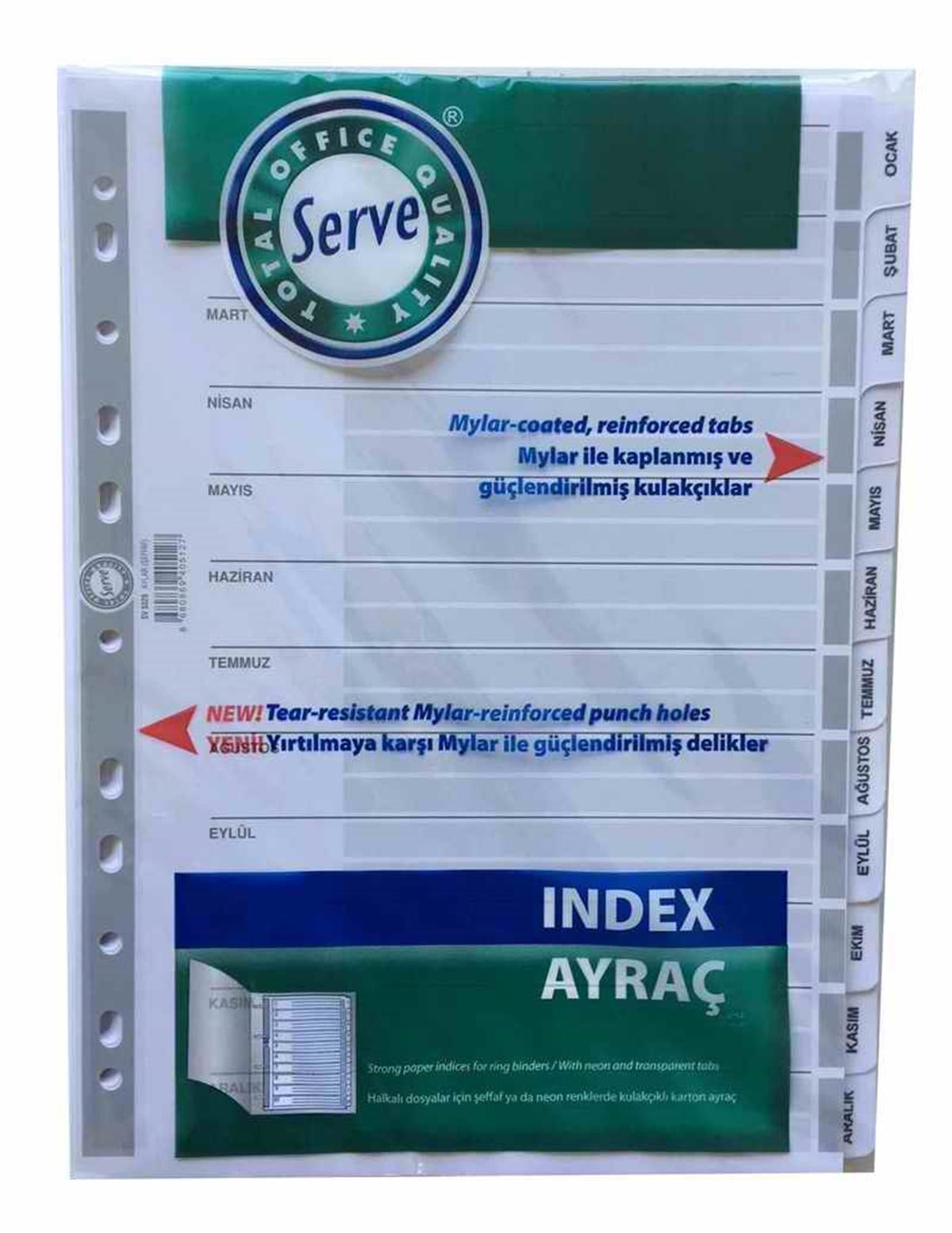 Serve Sv-5329 Karton Ayraç A4 Aylar 