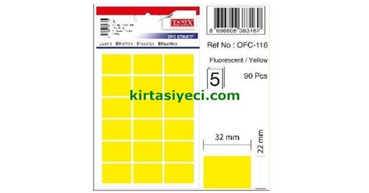 Tanex Ofc-116 Flo Sari Ofis Etiketi 5Li Paket