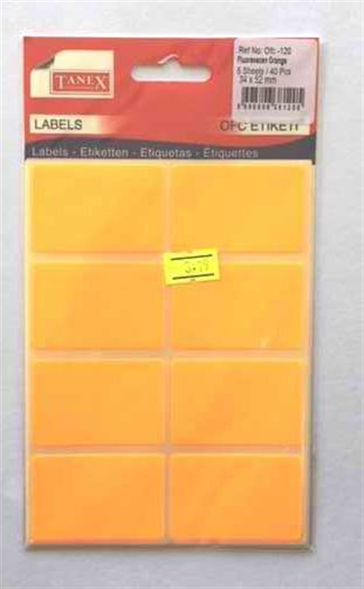 Tanex Ofc-120 Flo Turuncu Ofis Etiketi 5Li Paket