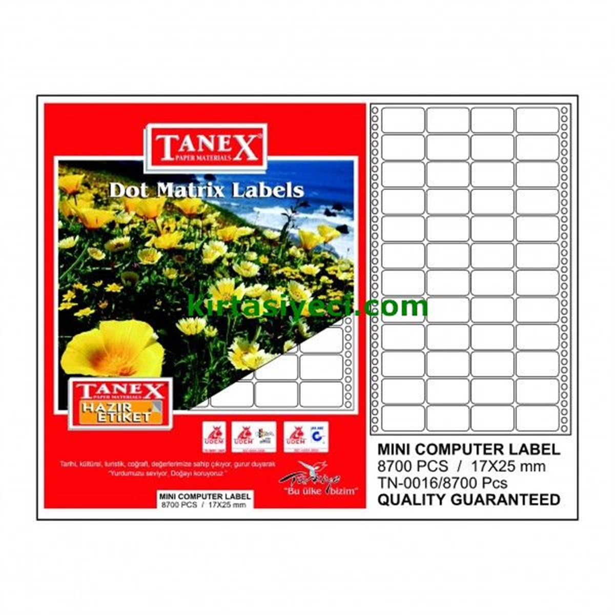 Tanex Tn001610 17X25Mm Bilgisar Etiketi