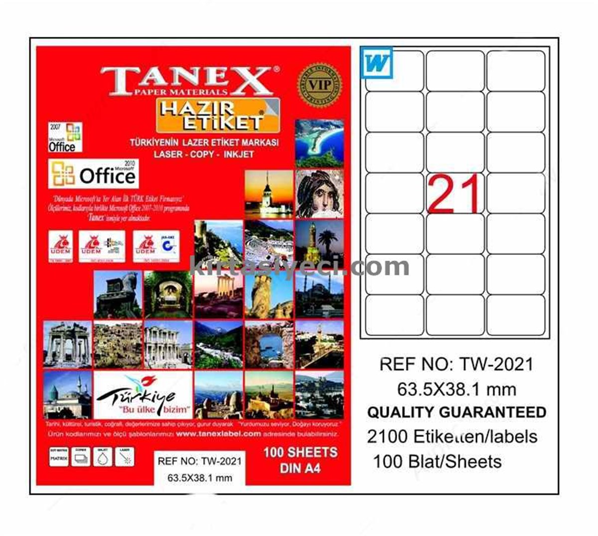Tanex Tw-2021 63,5C38,1 Mm Lazet Etiketi