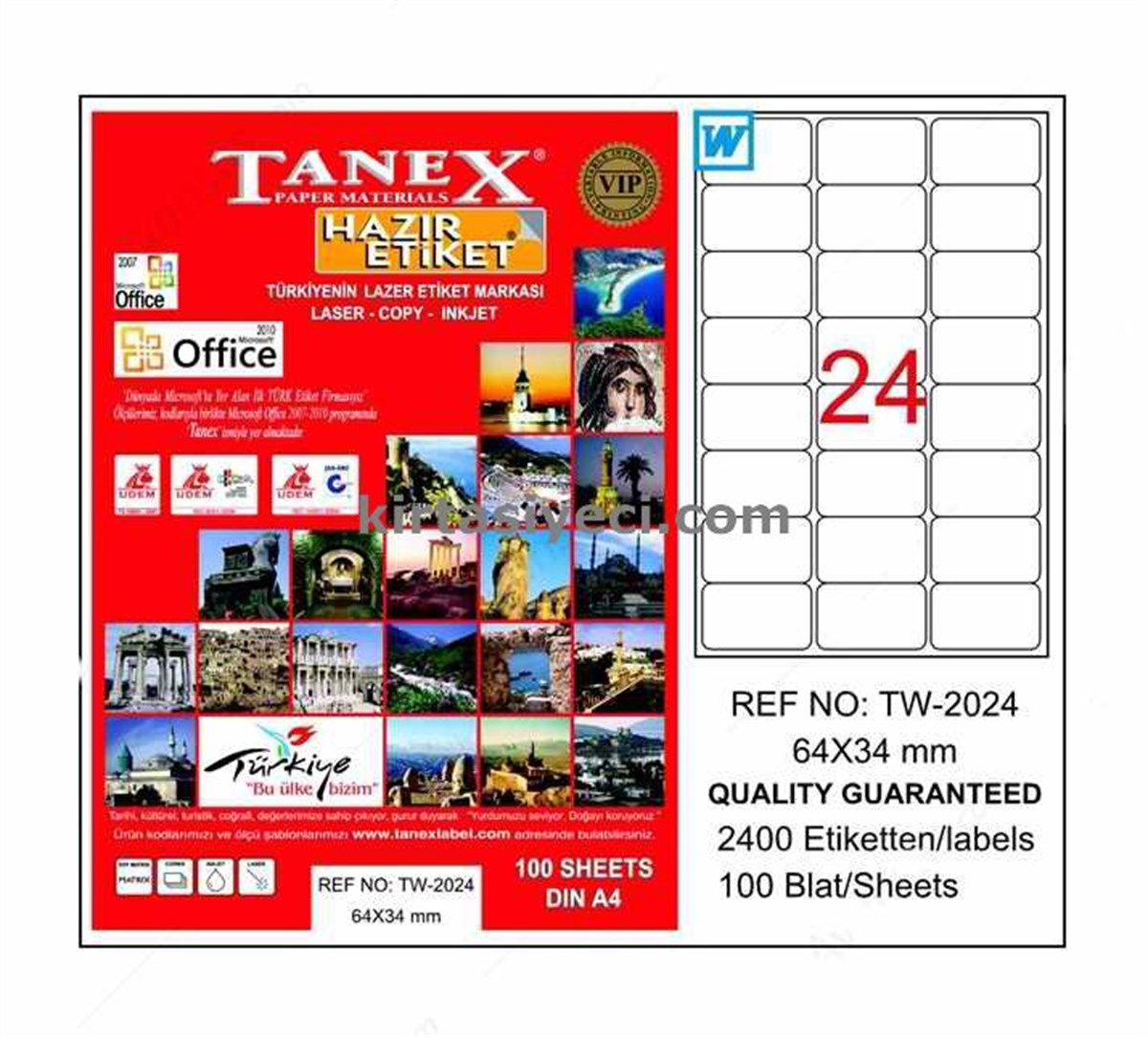 Tanex Tw-2024 64X34 Mm Lazer Etiketi  