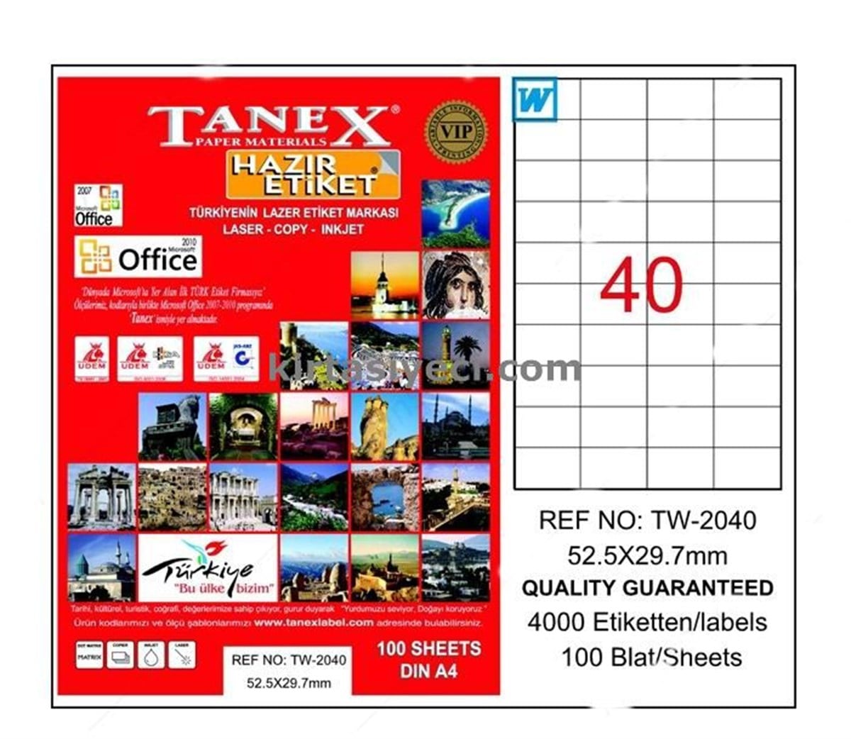 Tanex Tw-2040 52,5X29,7 Mm Lazer Etiket