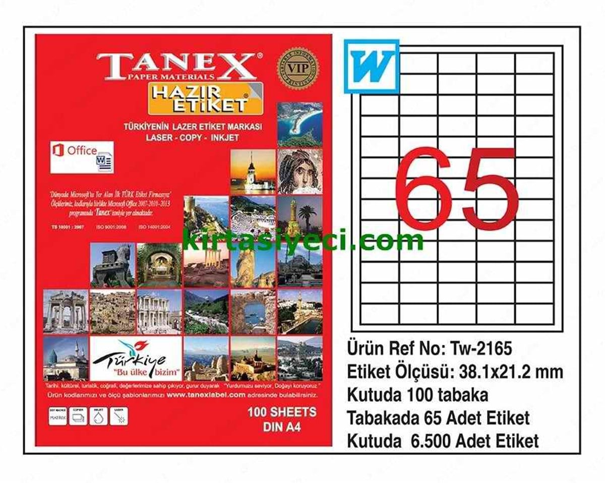 Tanex Tw-2165 Lazer Etiketi